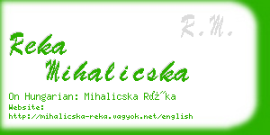 reka mihalicska business card